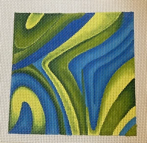Needlepoint Canvas Hand Stitch Painted Unbranded Colorful Abstract 14ct #HP538B - Picture 1 of 4