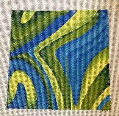 Needlepoint Canvas Hand Stitch Painted Unbranded Colorful Abstract 14ct #HP538B - Image 1 of 4