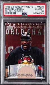 1998 UD JORDAN TRIBUTE MJ REFLECTIONS #MJ70 MICHAEL JORDAN PSA 10 - Picture 1 of 2