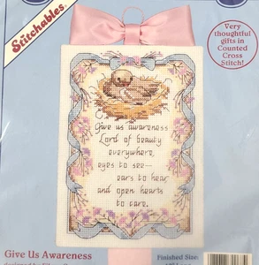 Sentimentali GIVE US AWARENESS Kit punto ricamo croce contato #72067 uccellino - Foto 1 di 3