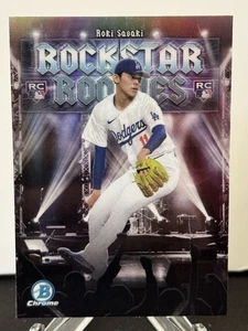 2025 Bowman Chrome Rockstar Rookie RR-20 Roki Sasaki Los Angeles Dodgers RC Card - Picture 1 of 2