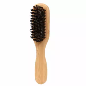 Mens Wild Boar Bristle Hair Brush Wooden Stiff Bristles Beard Brush For Men - Picture 1 of 9