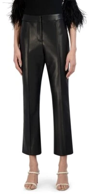 BCBGMAXAZRIA Women's Cropped Flare Leg Faux Leather Pants Retail Size 2 - Image 1 of 4
