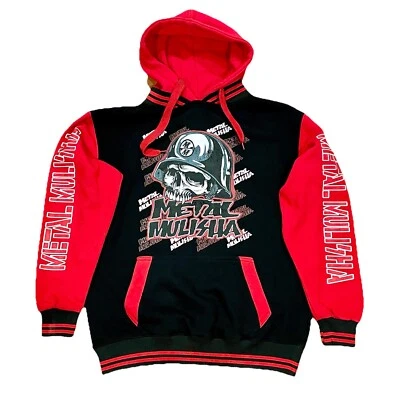 Metal Mulisha Hoodie Sweater Mens Medium Black Logo Y2K Vintage Draw String - Image 1 of 4