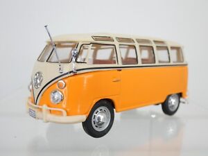 Volkswagen T2 Samba Microbus 1960 Orange Toy Van Vintage Hongwell Cararama