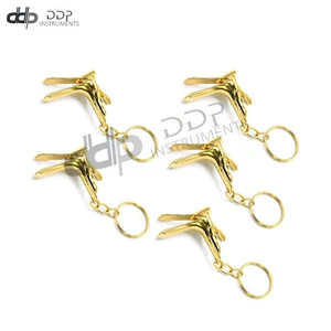 25 Pieces Key Chain Speculum Gold Promo Key Ring Surgical Medical Instruments - Picture 1 of 3