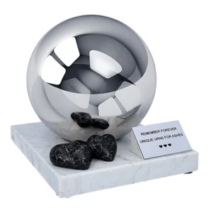 Artistic Painted Stainless Steel Sphere Urn , True Hand-crafted Urn - Picture 1 of 5