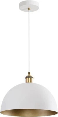 Lámpara colgante vintage blanca y dorada colgante rústica de 11,81 '' de granja Foto 1 de 4