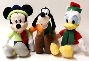 Disney Topolino Paperino e Pippo Completo Invernale Peluche Set 8 Pollici - Foto 1 di 2