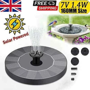 Solar Fountain Water Pump Outdoor Fountain Kit Small Bird Bath Pool Pond Garden - Picture 1 of 11