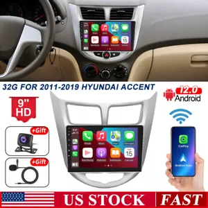 9" FOR 2011-2019 HYUNDAI ACCENT CARPLAY ANDROID 13 CAR STEREO RADIO GPS 2+32GB - Picture 1 of 17