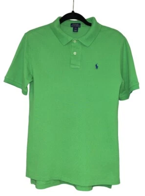 Polo Ralph Lauren Boys Large Shirt Green Horse Pony Short Sleeve Collar - Image 1 of 2