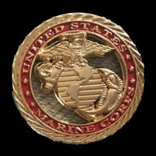 Marine Corps Gold Challenge Coin - Excellent Gift/Shipped Free fm US to US!