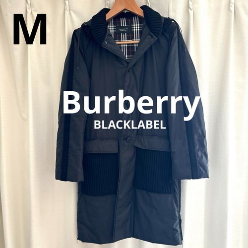 Burberry Black Label Cappotto Lungo Con Coulisse Nero Uomo Taglia M (US:S) Autentico