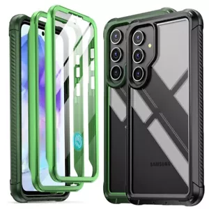 Case For Samsung Galaxy A55 5G Built-in Screen Shockproof Rugged Clear Cover - Picture 1 of 15