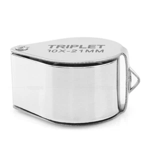 Lente di ingrandimento portatile per valutazione gioielli 10 x 21 mm pieghevole lente d'ingrandimento occhiello gioielli - Foto 1 di 3