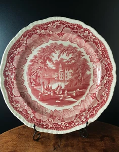 Placa grande Masons Patent Ironstone China Pink Vista 37 cm vintage antigua - Imagen 1 de 4