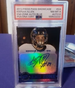 2013 PRESS AUTO KEENAN ALLEN SHOWCASE RED ZONE BLUE KA PSA 8 #5/25 AUTOGRAPH RC - Picture 1 of 4