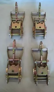 4 MANGO CORTO ANCHO TRINQUETE CON GANCHOS A PRESIÓN REMOLQUE TRANSPORTE PARA CARROS AMARRE REMOLQUE CARRETILLA - Imagen 1 de 4