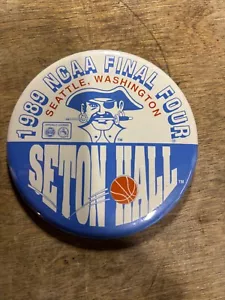 Vintage Seton Hall NCAA 1989 Basketball Final Four Pinback Wincraft USA Seattle - Picture 1 of 2