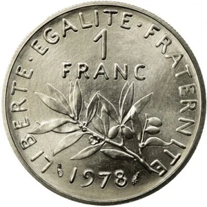 1978 France 1 Franc Coin – Fifth Republic (KM# 925, G/VG Condition or Better) - Picture 1 of 2