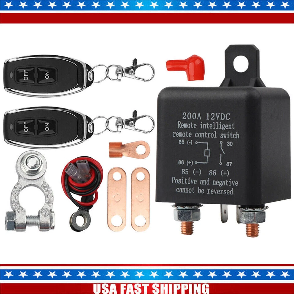 Interruptor de desconexión de batería de coche remoto doble inalámbrico antirrobo control relé llaveros Foto 1 de 4