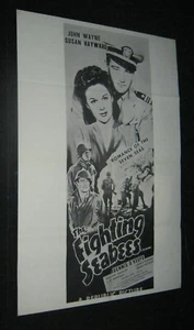 Poster teatro militare originale epoca Vietnam anni 60 JOHN WAYNE COMBAT SEABEES - Foto 1 di 1