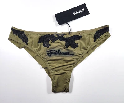 Novo com etiquetas*Calcinha Just Cavalli*Tamanho 2(IT)- EUA-S*Oliva com Preto - Imagem 1 de 4