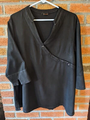 Туника Tianello Diva топ с V-образным вырезом асимметричные пуговицы большой размер - Изображение 1 из 4