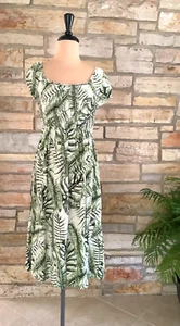Vestido de verano Mile Gabrielle con hombros descubiertos línea A hojas tropicales elástico XL - Imagen 1 de 16