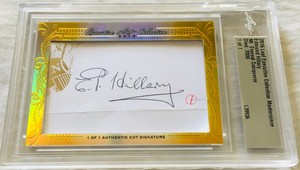 Edmund Hillary 2016 Leaf Masterpiece Cut Signature autograph 1/1 JSA Mt. Everest