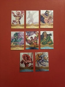 FLEER - MARVEL METAL - SILVER FLASHER 8 DIFFERENT TRADING CARDS - 1995 - LOT 2 - Picture 1 of 2