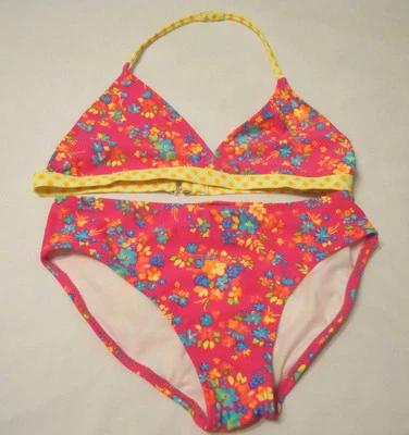 Conjunto de biquíni roupa de banho Op Kids meninas estampa floral L 10-12  - Imagem 1 de 2