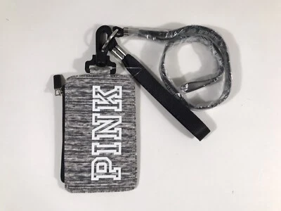 New w/ Tags LIMITED EDITION Victoria’s Secret PINK Lanyard ID Holder Gray Marl - Image 1 of 4
