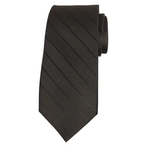 MICHAEL KORS Mens Silk Tie Black Tonal Striped Classic 3.15 Designer Necktie - Picture 1 of 4
