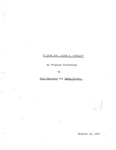 I LOVE YOU, ALICE B. TOKLAS! movie script reproduction. Peter Sellers - Picture 1 of 1
