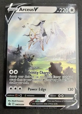 Pokemon TCG Arceus V Holo SWSH204 SWSH: Sword & Shield Black Star Promo Cards - Image 1 of 2