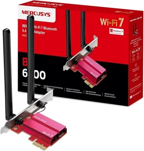 Mercusys MA37BE BE6500 Tri-Band Wi-Fi 7 Bluetooth PCI Express Adapter - Picture 1 of 9
