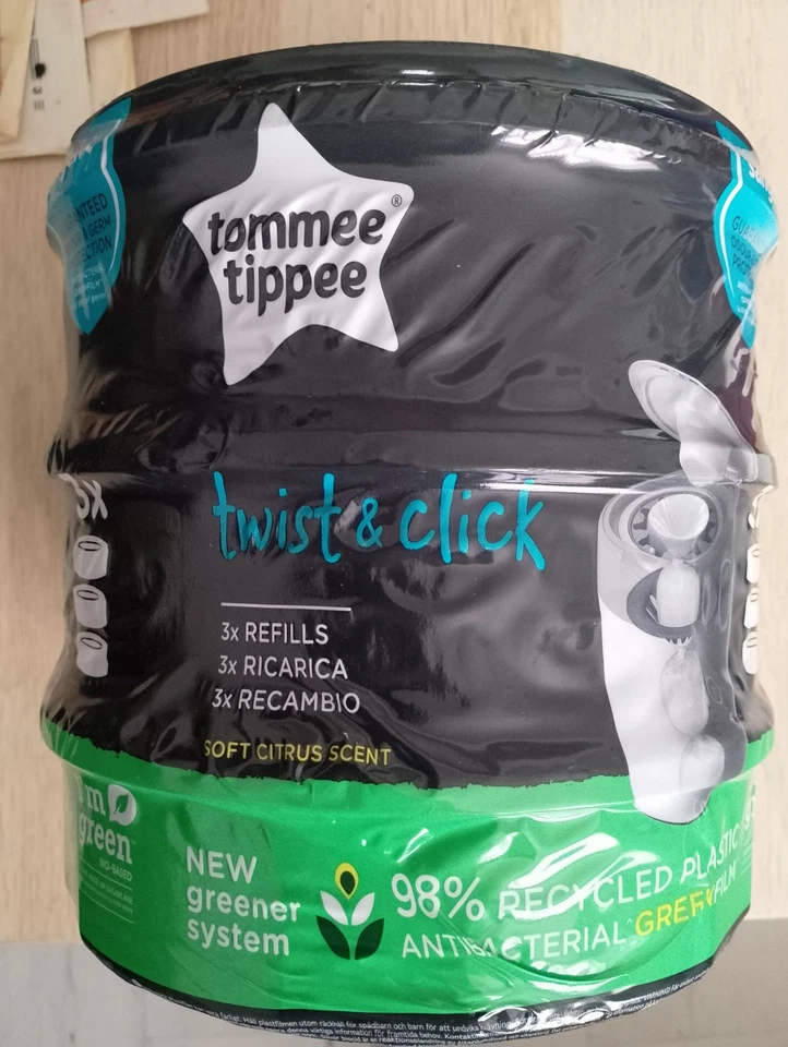 Tommee Tippee Twist and Click Advanced Pañal Cubo Recarga Casetes - Paquete de 3 Foto 1 de 1