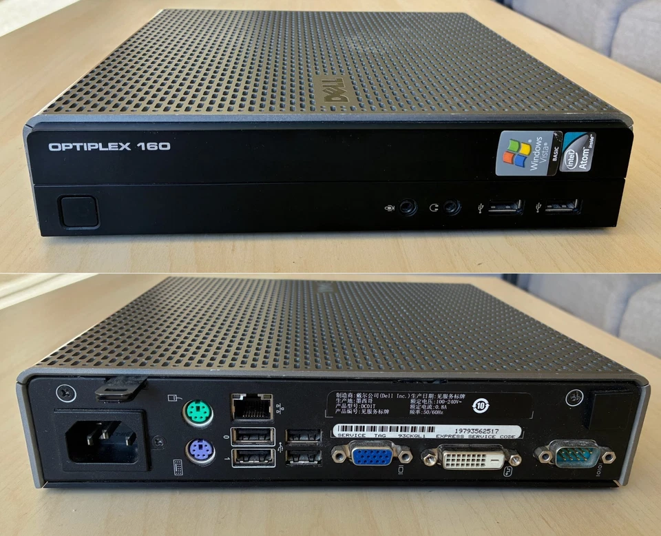 PC pequeña Dell OptiPlex 160 - Intel Atom 1,6 GHz - 1 GB RAM - 160 GB HDD - Probada Foto 1 de 1