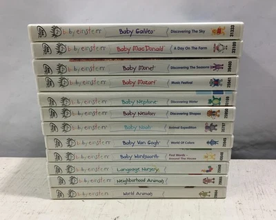 Baby Einstein Lot Of 12 Different Learning DVDs Mozart/Monet/Noah/MacDonald Foto 1 de 4