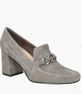 NEU! Bella Vita Wms Tam grau Kinder Wildleder Leder Pumps Blockabsatz Kette 8,5 M 125 $ - Bild 1 von 14