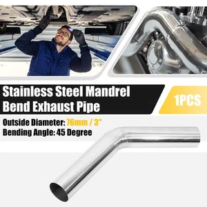 45 Degree Bend 3" OD Car DIY Custom Mandrel Exhaust Pipe Tube Stainless Steel - Bild 1 von 8