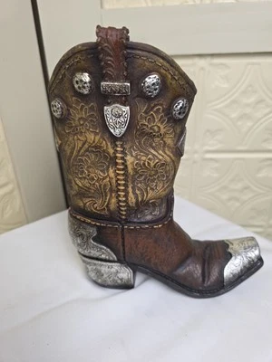 Burton and Burton Boots and Spurs Western Cowboy Boot Jarrón para Western Home Deco Foto 1 de 4