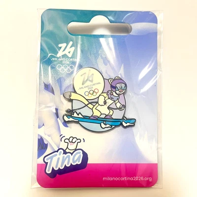 2026 Milano Cortina Winter Olympic Mascot Tina Skiing Pin - Image 1 of 2