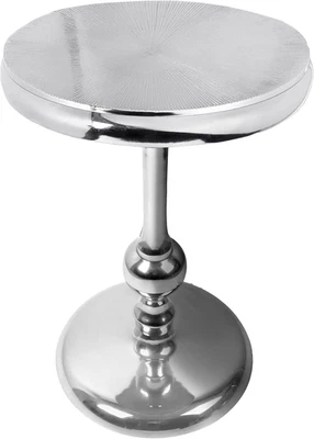 Pedestal round Side Table- Lightweight Metal Table for Farmhouse,Indoor/Outdoor  - Image 1 of 4