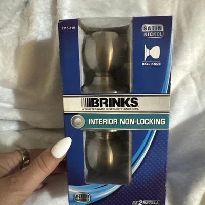 Brinks - Perilla de bola níquel satinado - Manija de puerta interior sin bloqueo - Juego 2115-119 Foto 1 de 4