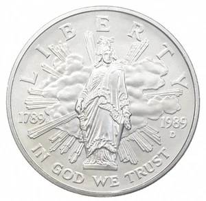 1989-D Unc Congressional Commemorative Silver Dollar $1 *6208 - Picture 1 of 3
