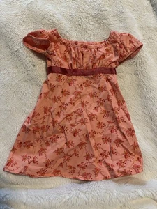 American Girl 18" Doll Retired Caroline Travel Outfit Coral Floral Dress ONLY - Picture 1 of 4