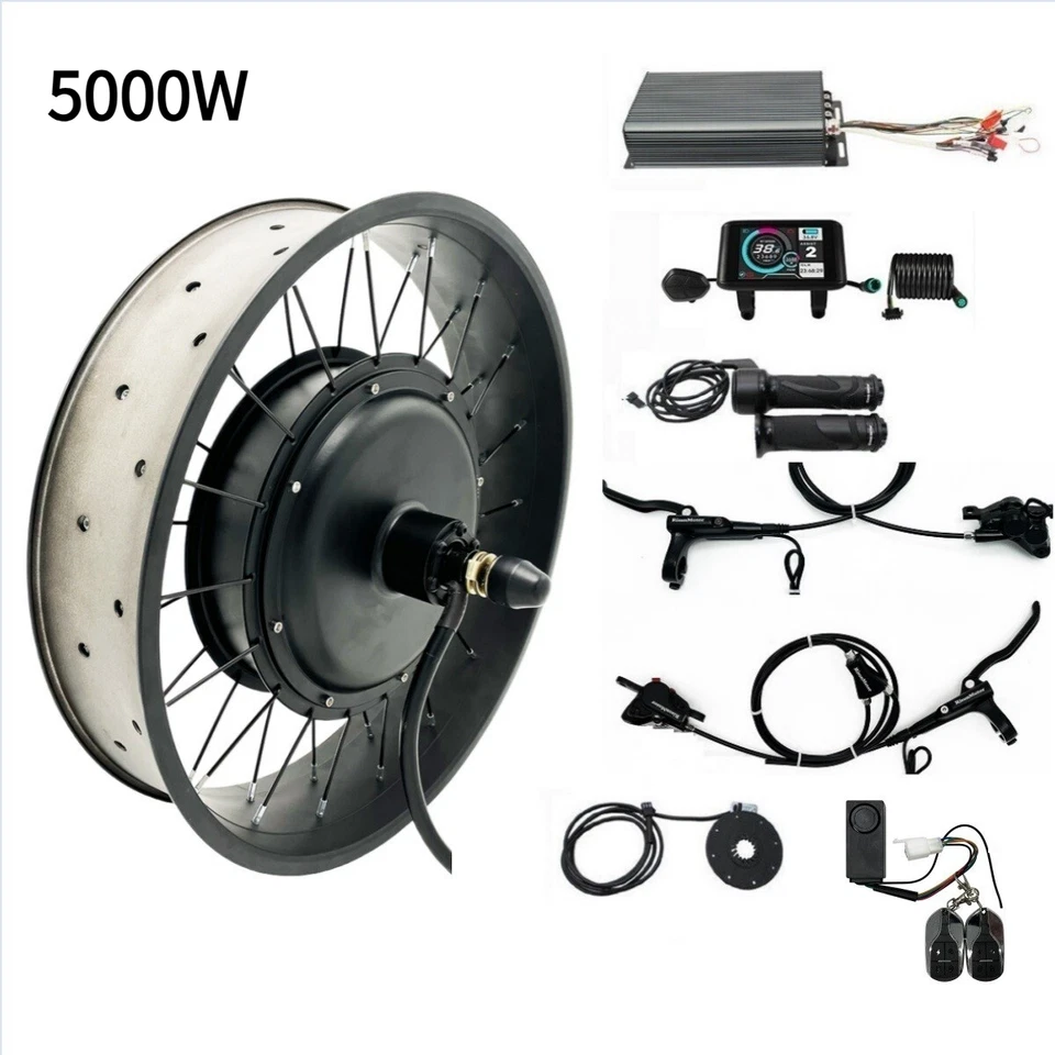48V-72V 100A 3000W-5000W Rear Motor Fat Wheel Conversion Kit 20/24/26 x 4.0 inch - Image 1 of 4